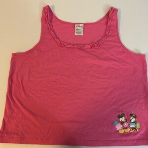 Disney Pink Tank Top with Mickey and Minnie